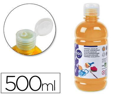 Témpera líquida Liderpapel escolar 500ml. naranja